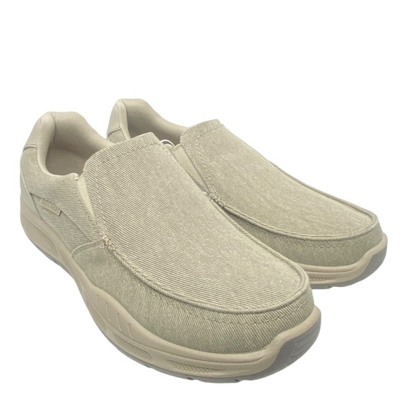 Skechers Men Size 13 Cohagen Vierra Relaxed Fit Canvas Slip On Shoes Taupe - Picture 2 of 11